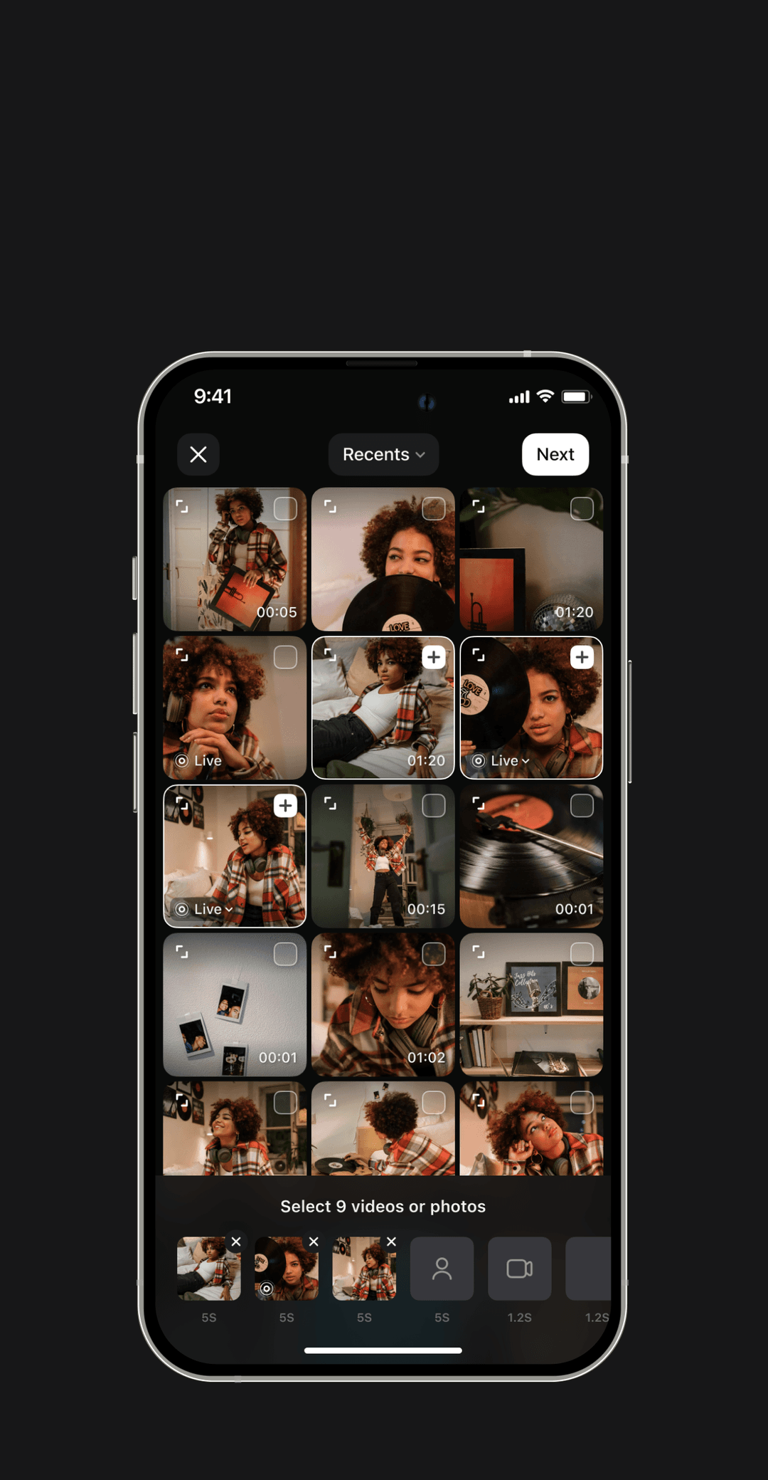 Media picker hints screen